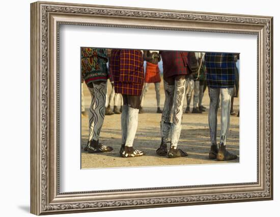 Africa, Ethiopia, Southern Omo Valley. Nyangatom men are decorated and dressed for a dance.-Ellen Goff-Framed Photographic Print