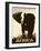 Africa Image With Elephant Silhouette-Phase4Photography-Framed Art Print