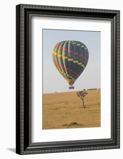 Africa, Kenya, Masai Mara National Reserve. Hot air balloon over savannah.-Emily Wilson-Framed Photographic Print