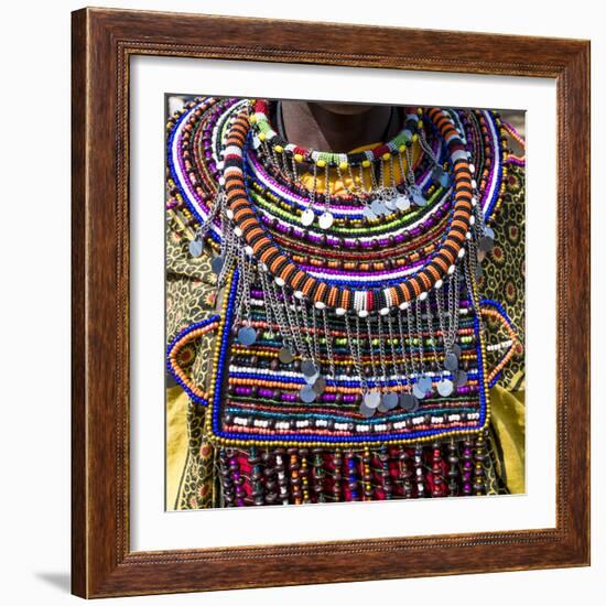 Africa, Kenya, Masai Mara National Reserve. Masai tribal jewelry and ornamentation.-Emily Wilson-Framed Photographic Print