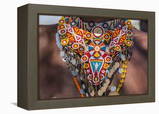 Africa, Kenya, Samburu National Reserve. Tribal handicrafts, jewelry.-Emily Wilson-Framed Premier Image Canvas