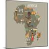 Africa Map and Travel Eps 10 Format-Sajja-Mounted Art Print