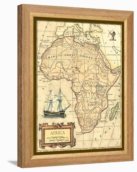 Africa Map-Vision Studio-Framed Stretched Canvas