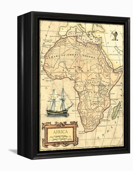 Africa Map-Vision Studio-Framed Stretched Canvas