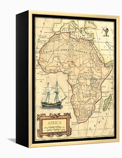 Africa Map-Vision Studio-Framed Stretched Canvas