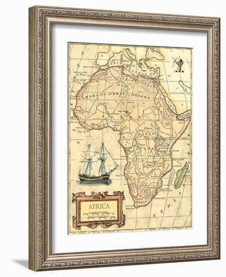 Africa Map-Vision Studio-Framed Art Print