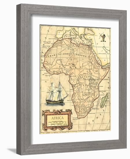 Africa Map-Vision Studio-Framed Art Print