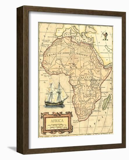 Africa Map-Vision Studio-Framed Art Print