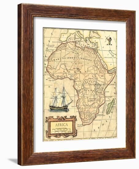 Africa Map-Vision Studio-Framed Art Print