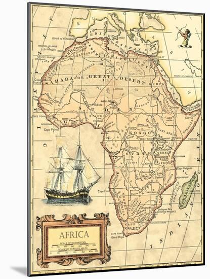Africa Map-Vision Studio-Mounted Art Print