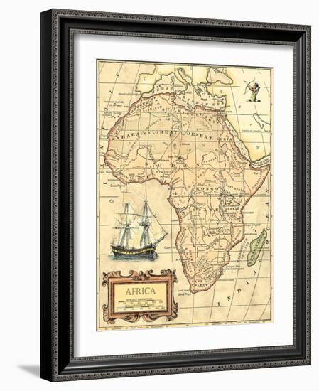 Africa Map-Vision Studio-Framed Art Print