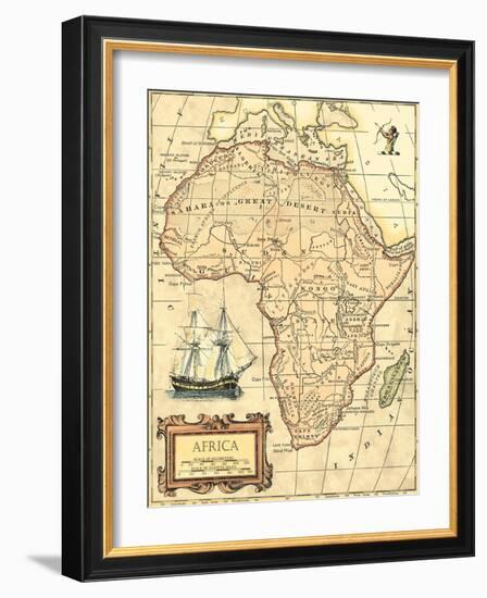 Africa Map-Vision Studio-Framed Art Print