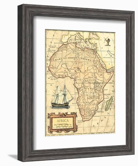 Africa Map-Vision Studio-Framed Art Print