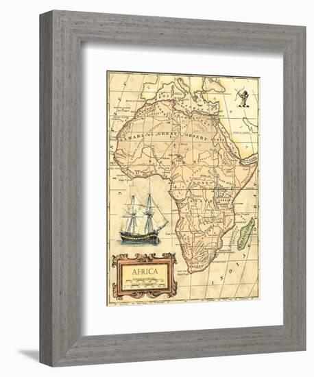 Africa Map-Vision Studio-Framed Art Print