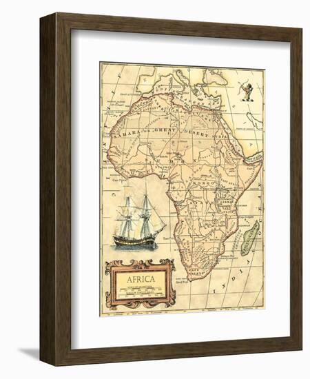 Africa Map-Vision Studio-Framed Art Print