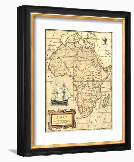 Africa Map-Vision Studio-Framed Art Print