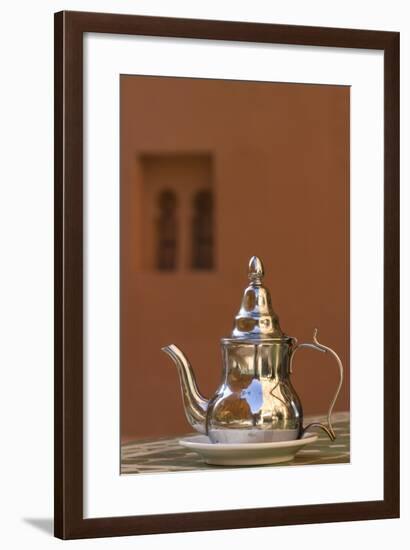 Africa, Morocco, Dades Gorge. Tea Service Reflects the Colors of Steep Walls-Brenda Tharp-Framed Photographic Print