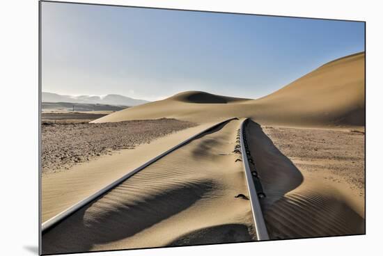 Africa, Namibia, Garub, Railroad Tracks and Drifted Sand-Hollice Looney-Mounted Photographic Print