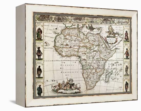 Africa Old Map. Created By Frederick De Wit, Published In Amsterdam, 1660-marzolino-Framed Stretched Canvas