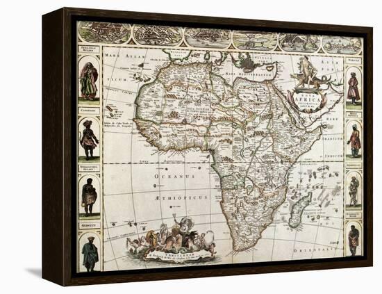 Africa Old Map. Created By Frederick De Wit, Published In Amsterdam, 1660-marzolino-Framed Stretched Canvas