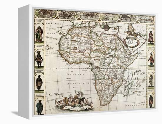 Africa Old Map. Created By Frederick De Wit, Published In Amsterdam, 1660-marzolino-Framed Stretched Canvas
