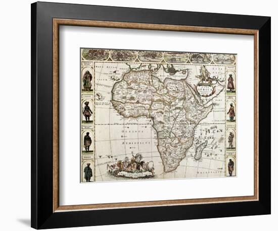 Africa Old Map. Created By Frederick De Wit, Published In Amsterdam, 1660-marzolino-Framed Art Print