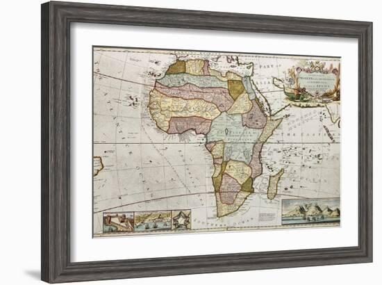 Africa Old Map. Created By Frederick Herman Moll, Published In London, 1710-marzolino-Framed Art Print