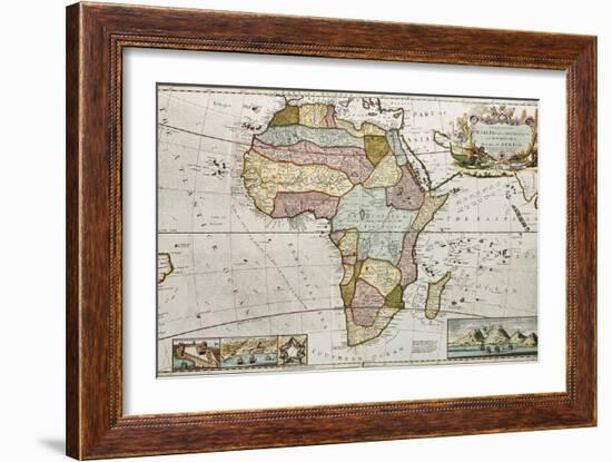 Africa Old Map. Created By Frederick Herman Moll, Published In London, 1710-marzolino-Framed Art Print