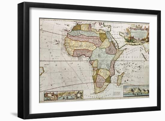 Africa Old Map. Created By Frederick Herman Moll, Published In London, 1710-marzolino-Framed Art Print