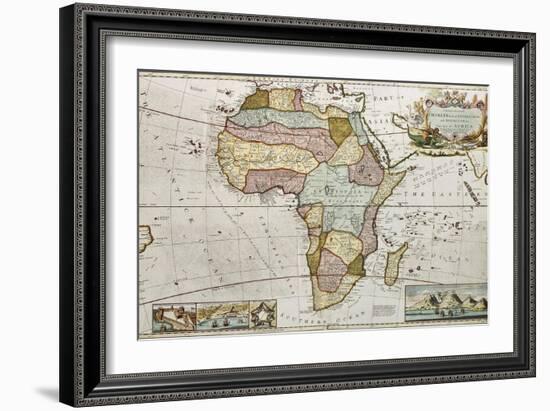 Africa Old Map. Created By Frederick Herman Moll, Published In London, 1710-marzolino-Framed Art Print