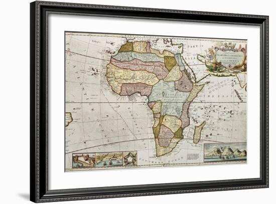 Africa Old Map. Created By Frederick Herman Moll, Published In London, 1710-marzolino-Framed Art Print