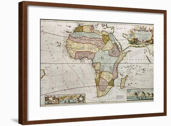 Africa Old Map. Created By Frederick Herman Moll, Published In London, 1710-marzolino-Framed Art Print