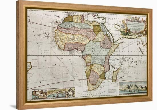 Africa Old Map. Created By Frederick Herman Moll, Published In London, 1710-marzolino-Framed Stretched Canvas
