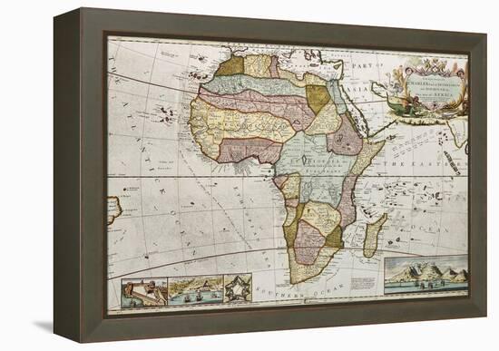 Africa Old Map. Created By Frederick Herman Moll, Published In London, 1710-marzolino-Framed Stretched Canvas