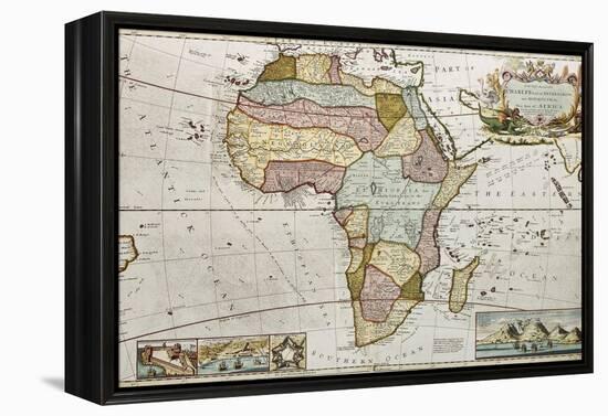 Africa Old Map. Created By Frederick Herman Moll, Published In London, 1710-marzolino-Framed Stretched Canvas