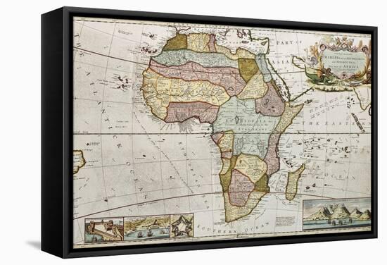 Africa Old Map. Created By Frederick Herman Moll, Published In London, 1710-marzolino-Framed Stretched Canvas