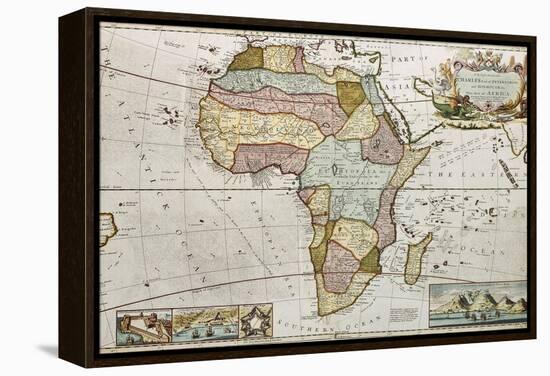 Africa Old Map. Created By Frederick Herman Moll, Published In London, 1710-marzolino-Framed Stretched Canvas