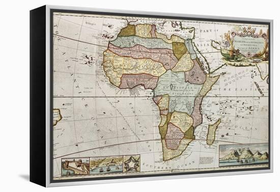 Africa Old Map. Created By Frederick Herman Moll, Published In London, 1710-marzolino-Framed Stretched Canvas