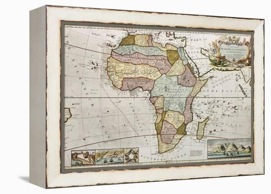 Africa Old Map. Created By Frederick Herman Moll, Published In London, 1710-marzolino-Framed Stretched Canvas