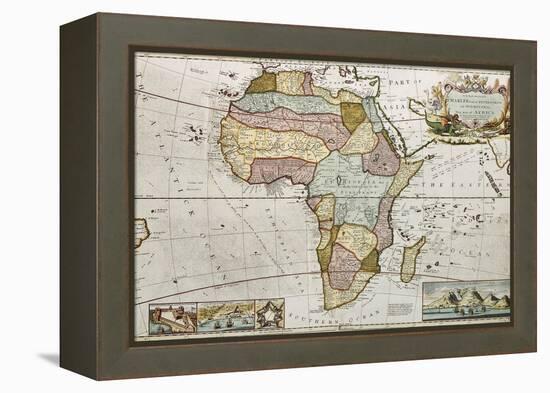 Africa Old Map. Created By Frederick Herman Moll, Published In London, 1710-marzolino-Framed Stretched Canvas