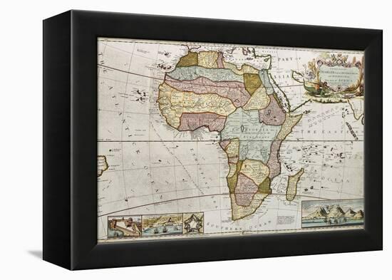 Africa Old Map. Created By Frederick Herman Moll, Published In London, 1710-marzolino-Framed Stretched Canvas