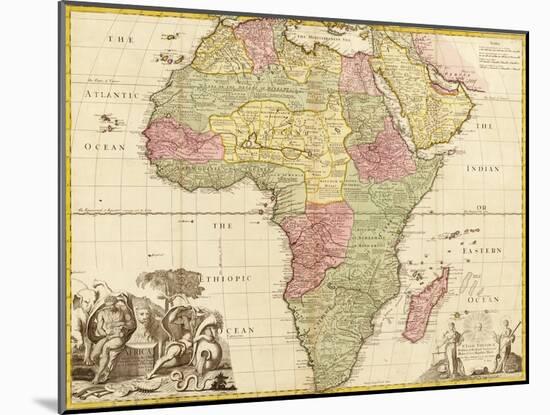 Africa - Panoramic Map - Africa-Lantern Press-Mounted Art Print