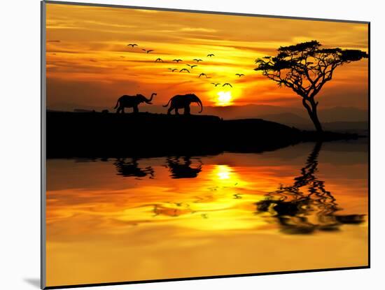 Africa Parading along the Lake-kesipun-Mounted Photographic Print