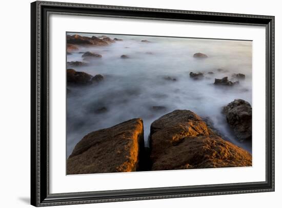 Africa, South Africa. Sunset on Ocean and Shore Rocks-Jaynes Gallery-Framed Photographic Print