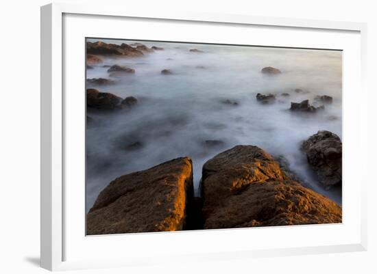 Africa, South Africa. Sunset on Ocean and Shore Rocks-Jaynes Gallery-Framed Photographic Print