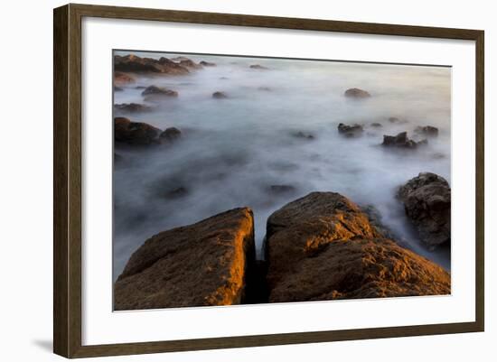 Africa, South Africa. Sunset on Ocean and Shore Rocks-Jaynes Gallery-Framed Photographic Print