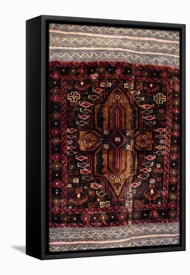Africa, Tanzania, Zanzibar, Stone Town. Close-up of hand-made carpet.-Alida Latham-Framed Premier Image Canvas