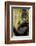 Africa, Uganda, Kibale National Park. Wild female chimpanzee chews wood.-Kristin Mosher-Framed Photographic Print