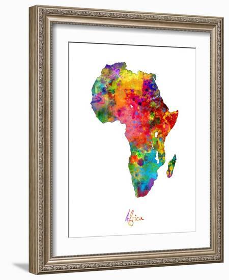Africa Watercolor Map-Michael Tompsett-Framed Art Print