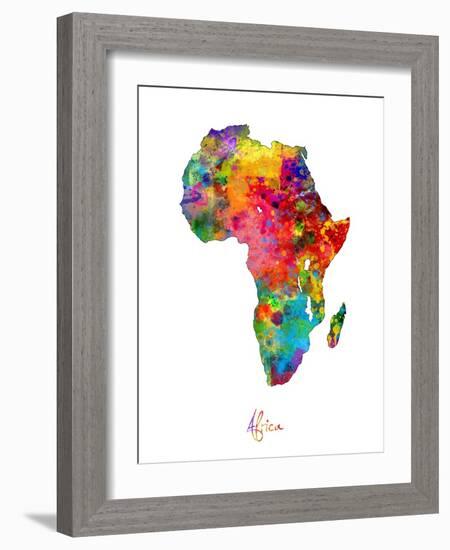 Africa Watercolor Map-Michael Tompsett-Framed Art Print